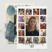 21e verjaardag Amandelbloesem blauw-crème Kaart (Voorkant / Achterkant)