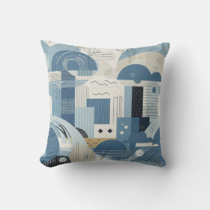 21e verjaardag Amandelbloesem blauw-crème Kussen