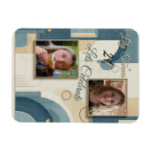 21e verjaardag Amandelbloesem blauw-crème Magneet (Horizontaal)