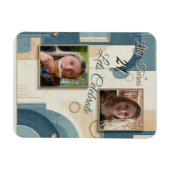 21e verjaardag Amandelbloesem blauw-crème Magneet (Horizontaal)