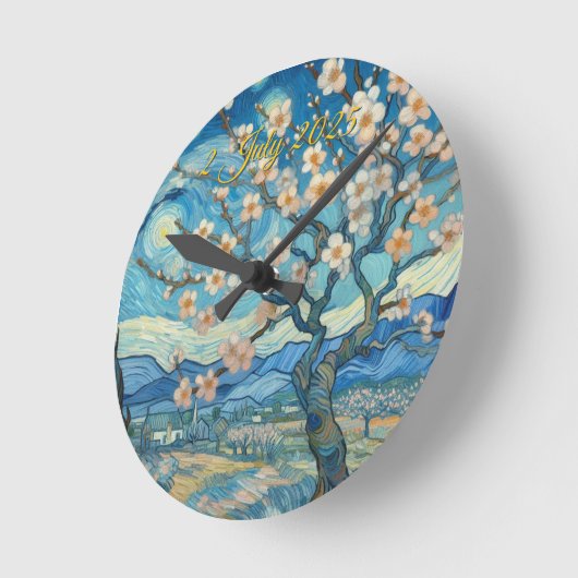 21e verjaardag Amandelbloesem blauw-crème Ronde Klok (Hoek)