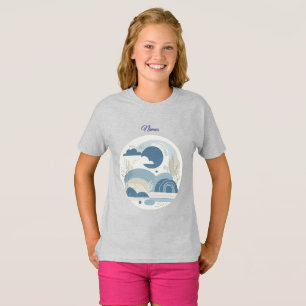 21e verjaardag Amandelbloesem blauw-crème T-shirt