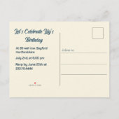 21e verjaardag Amandelbloesem blauw-crème Uitnodiging Briefkaart