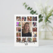 21e verjaardag Amandelbloesem blauw-crème Uitnodiging Briefkaart