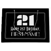 21e verjaardag ~ Art Deco geïnspireerd look "21" + Groot Cadeauzakje (Voorkant)