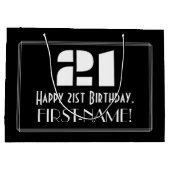 21e verjaardag ~ Art Deco geïnspireerd look "21" + Groot Cadeauzakje (Achterkant)