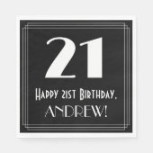 21e verjaardag ~ Art Deco geïnspireerd look "21",  Servet (Voorkant)