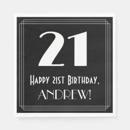 21e verjaardag ~ Art Deco geïnspireerd look "21", Servet