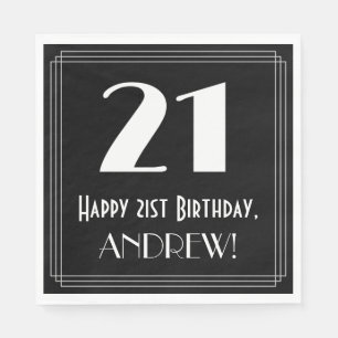 21e verjaardag ~ Art Deco geïnspireerd look "21",  Servet