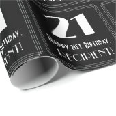 21e verjaardag - Art Deco geïnspireerde look "21", Cadeaupapier (Rol Hoek)