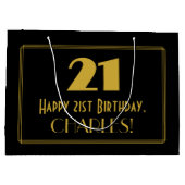 21e verjaardag — Art Deco geïnspireerde look "21"  Groot Cadeauzakje (Achterkant)