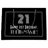 21e verjaardag — Art Deco geïnspireerde look "21"  Groot Cadeauzakje (Voorkant)