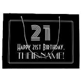 21e verjaardag — Art Deco geïnspireerde look "21"  Groot Cadeauzakje (Achterkant)