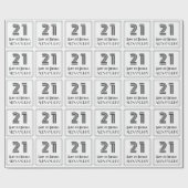 21e verjaardag: Art Deco geïnspireerde stijl "21"  Cadeaupapier (Vlak)