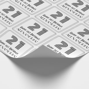 21e verjaardag: Art Deco geïnspireerde stijl "21"  Cadeaupapier