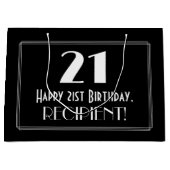 21e verjaardag: Art Deco geïnspireerde stijl "21", Groot Cadeauzakje (Voorkant)