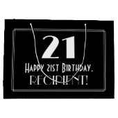 21e verjaardag: Art Deco geïnspireerde stijl "21", Groot Cadeauzakje (Achterkant)