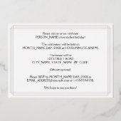 21e verjaardag — Art Deco look "21" + Naam Folie Uitnodiging (Achterkant)