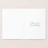 21e verjaardag ~ Art Deco stijl "21" & aangepaste  Folie Kaarten (Binnen)