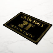 21e verjaardag — Art Deco Style "21" + Naam Folie Uitnodiging (Gedraaid)