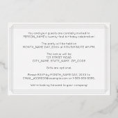 21e verjaardag — Art Deco Style "21" + Naam Folie Uitnodiging (Achterkant)