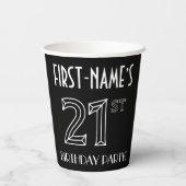 21e verjaardag: Art Deco Style + aangepaste naam Papieren Bekers (Achterkant)