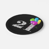 21e verjaardag ballon boeket papieren bordje (Gekanteld)