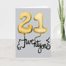 21e verjaardag Ballonkaart Kaart