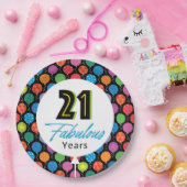 21e verjaardag ballonnen papieren bordje (Feest)