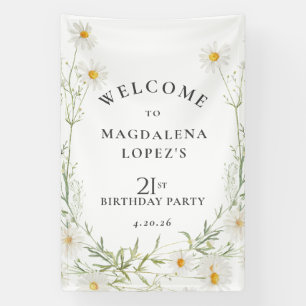 21e Verjaardag Banner April Geboorte Bloem Madelie