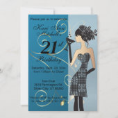 21e verjaardag Bash Party - Blauw Kaart (Voorkant)