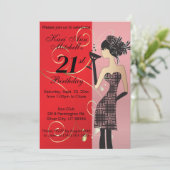 21e verjaardag Bash Party - Rood Kaart (Staand voorkant)