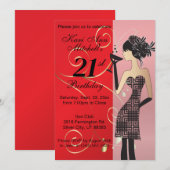 21e verjaardag Bash Party - Rood Kaart (Voorkant / Achterkant)