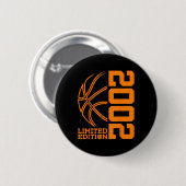 21E VERJAARDAG BASKETBAL LIMITED EDITION 2002 RONDE BUTTON 5,7 CM (Voorkant /achterkant)
