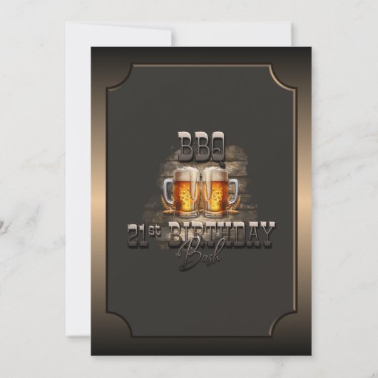 21e verjaardag BBQ Beers Party uitnodiging (Achterkant)
