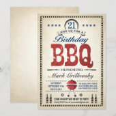 21e verjaardag BBQ-uitnodigingen Kaart (Voorkant / Achterkant)