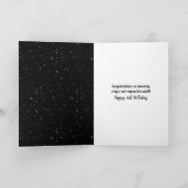 21e verjaardag bier en sparkler op zwart kaart (Binnen)