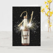 21e verjaardag bier en sparkler op zwart kaart (Gele Bloem)