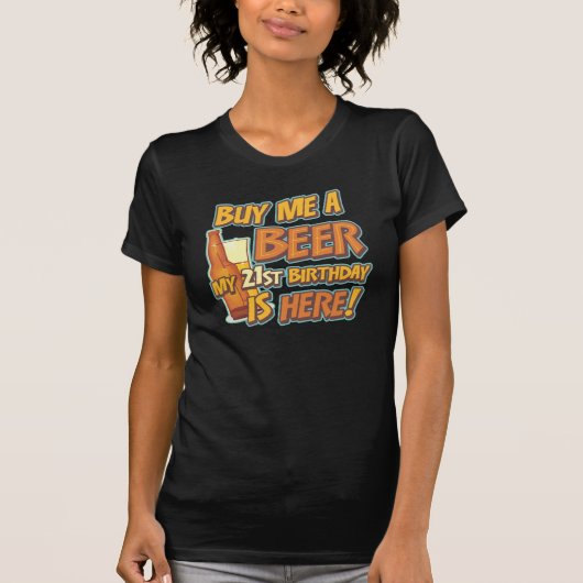 21e verjaardag bier t-shirt (Voorkant)