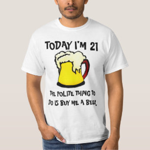 21e verjaardag bier t-shirt