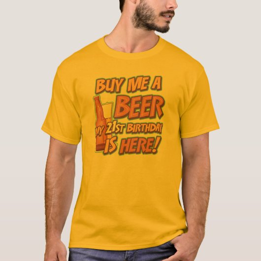 21e verjaardag bier t-shirt (Voorkant)