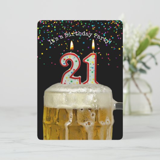 21e verjaardag Bierfeest Kaart (Staand voorkant)