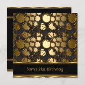 21e verjaardag Black Gold  juwelen Kaart (Voorkant / Achterkant)
