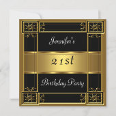 21e verjaardag Black Gold Kaart (Voorkant)