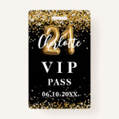 21e verjaardag Black Gold VIP Party Pass Badge (Voorkant)