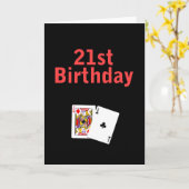21e verjaardag Black Jack Kaart (Gele Bloem)