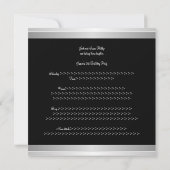 21e verjaardag Black Silver White Floral Kaart (Achterkant)