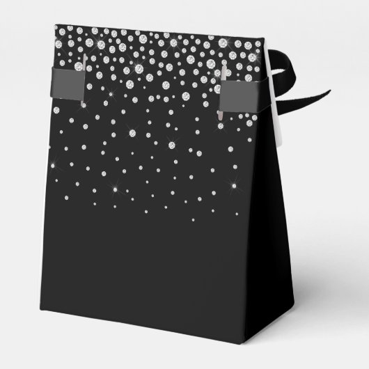 21e verjaardag Black Sparkly Bedankt Bedankdoosjes (Achterkant)