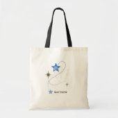 21e verjaardag blauw en zwart gepersonaliseerd tote bag (Voorkant)
