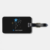 21e Verjaardag Blauw en Zwart Persoonlijk Bagagelabel (Achterkant horizontaal)